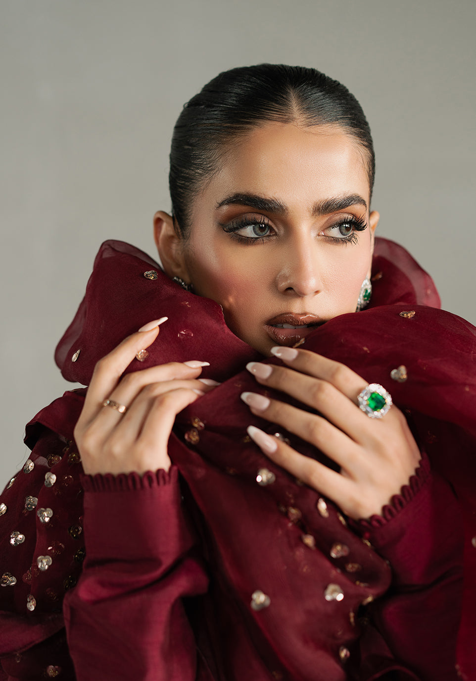 Zarqash | Silk Edit | ZQS 018 ROSE ROUGE by Zarqash - Designer Dress - Type: Ladies Clothes - Available at Libayah - 100% Original