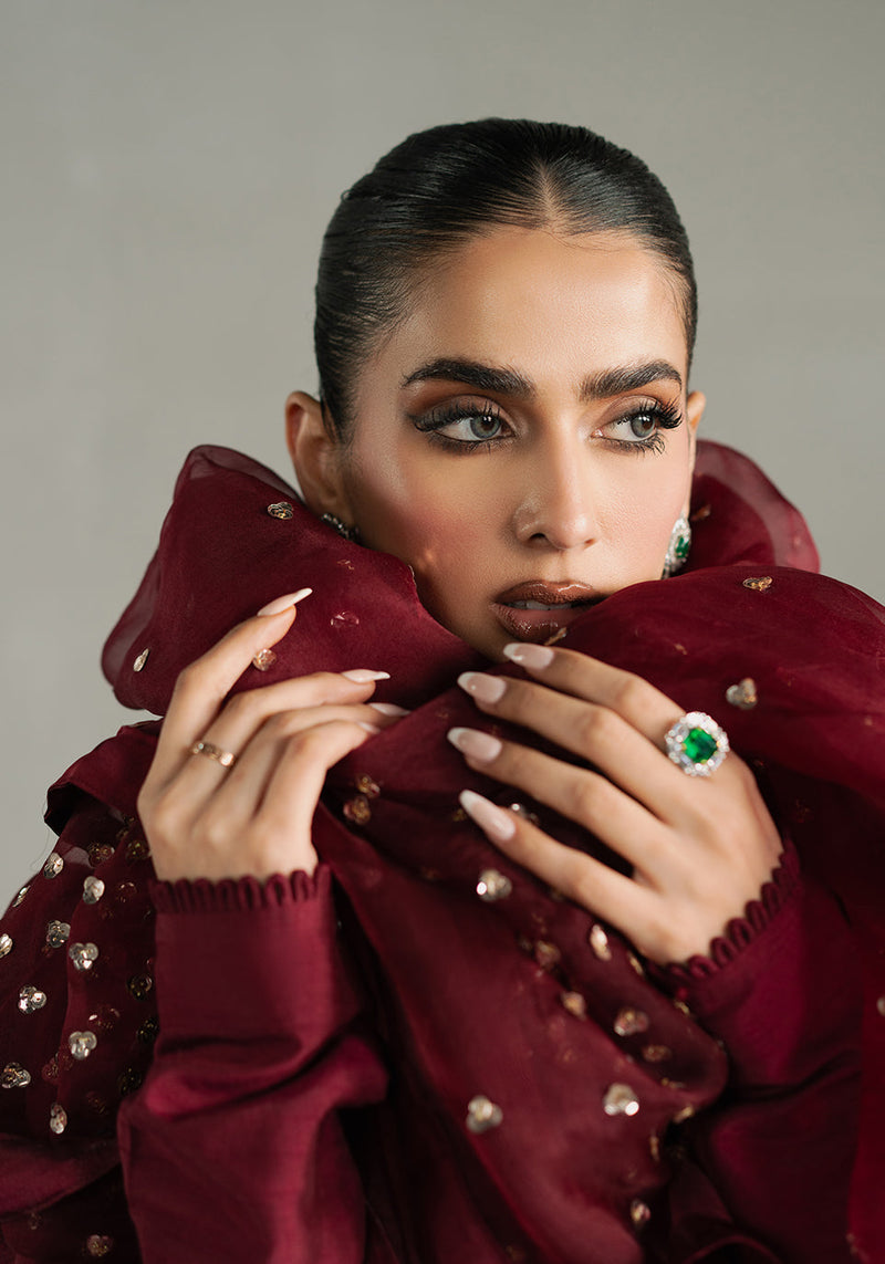 Zarqash | Silk Edit | ZQS 018 ROSE ROUGE by Zarqash - Designer Dress - Type: Ladies Clothes - Available at Libayah - 100% Original