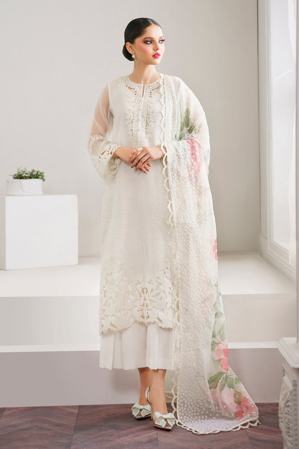 Baroque | Formals Collection | EMBROIDERED ORGANZA UF-526 by Baroque - Designer Dress  - Type : Ladies Clothes - Available at Libayah - 100% Original 