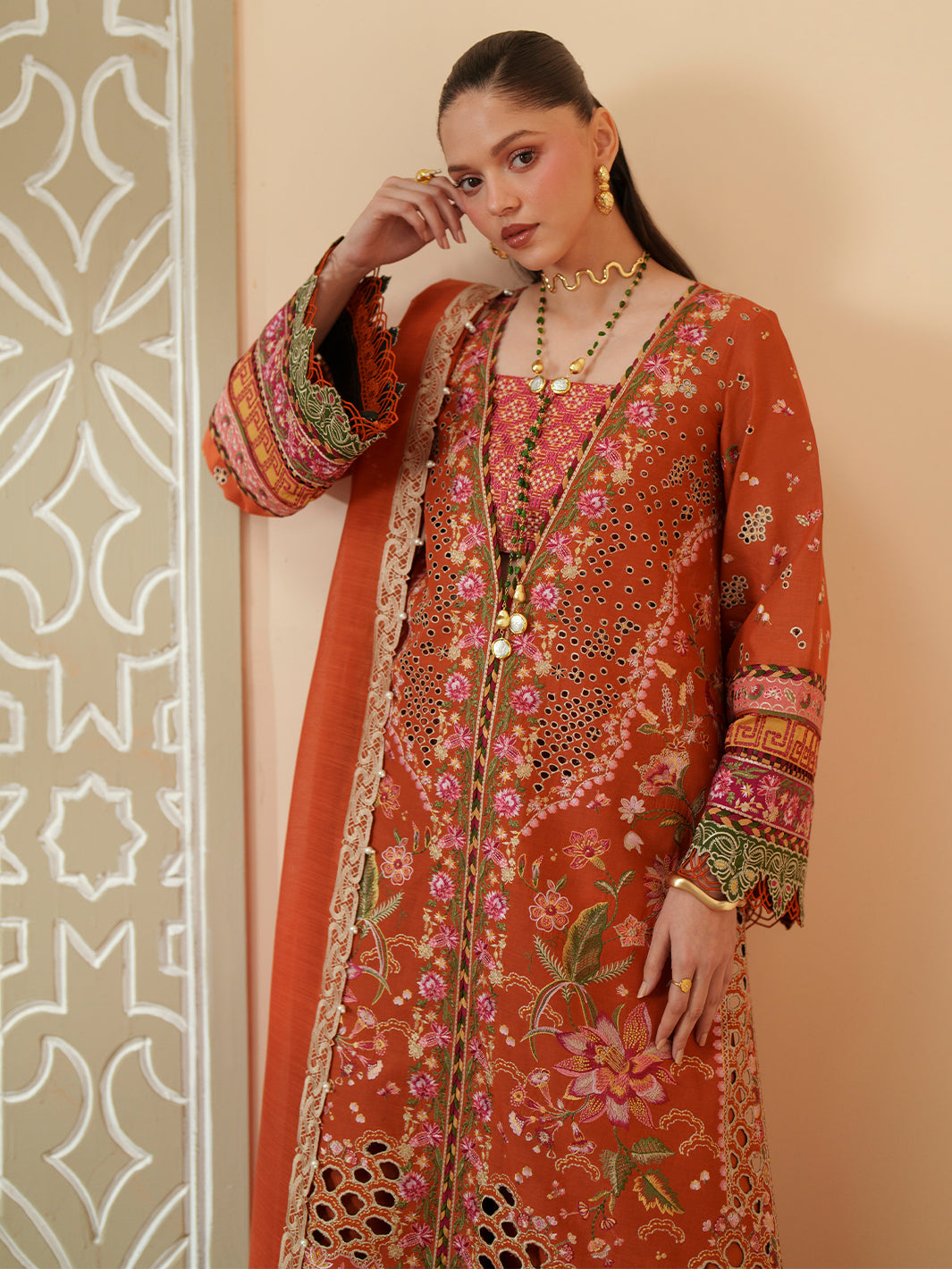Bin Ilyas | Mashriq Luxury Lawn 26 | D-116-A by Bin Ilyas - Designer Dress  - Type : Ladies Clothes - Available at Libayah - 100% Original 