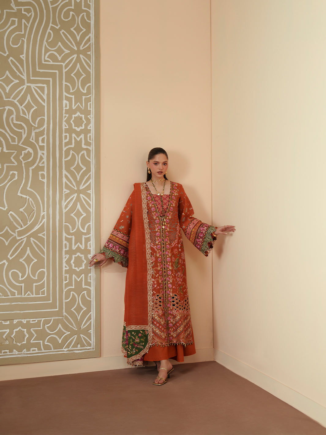 Bin Ilyas | Mashriq Luxury Lawn 26 | D-116-A by Bin Ilyas - Designer Dress  - Type : Ladies Clothes - Available at Libayah - 100% Original 