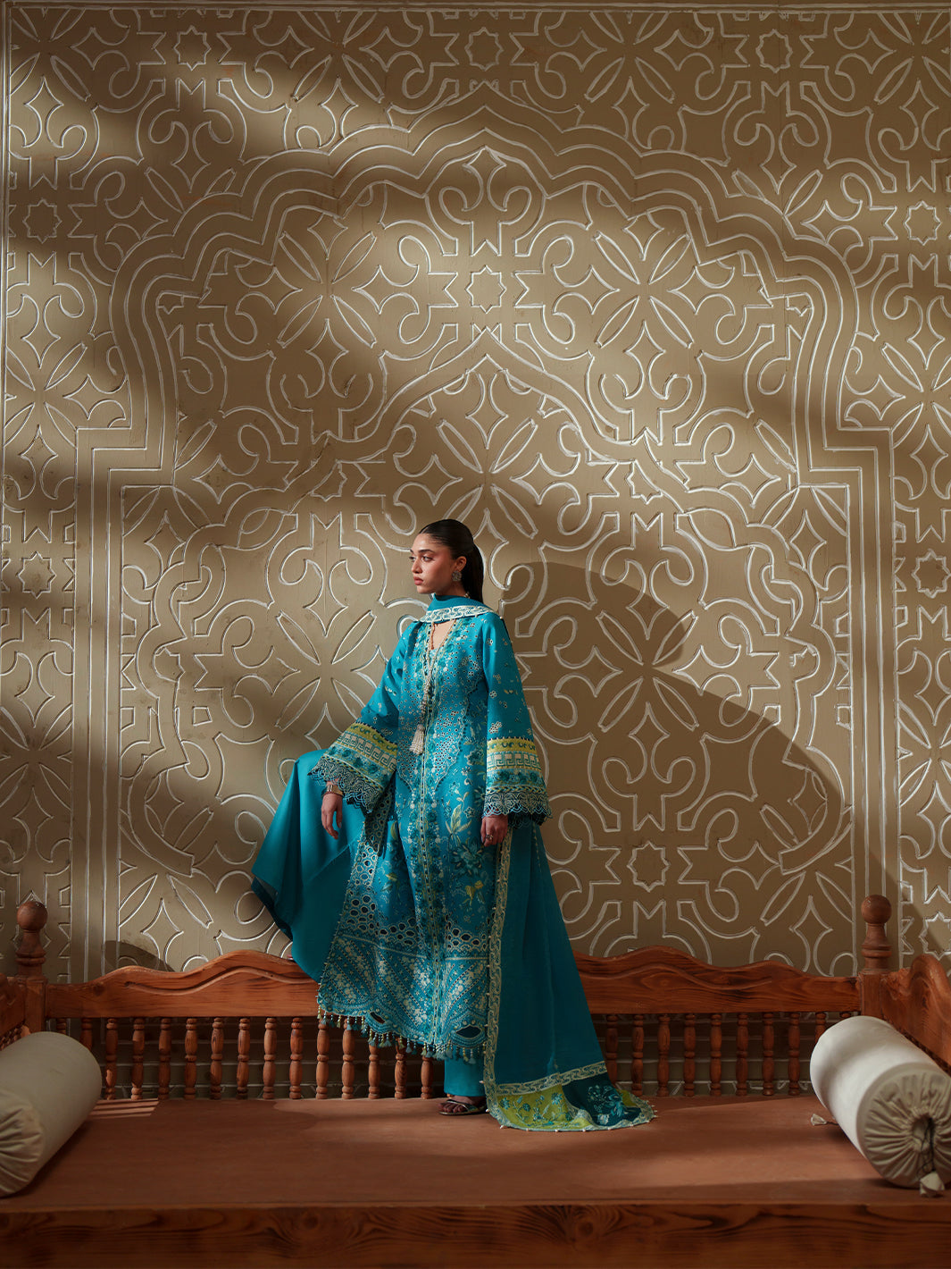 Bin Ilyas | Mashriq Luxury Lawn 26 | D-116-B by Bin Ilyas - Designer Dress  - Type : Ladies Clothes - Available at Libayah - 100% Original 