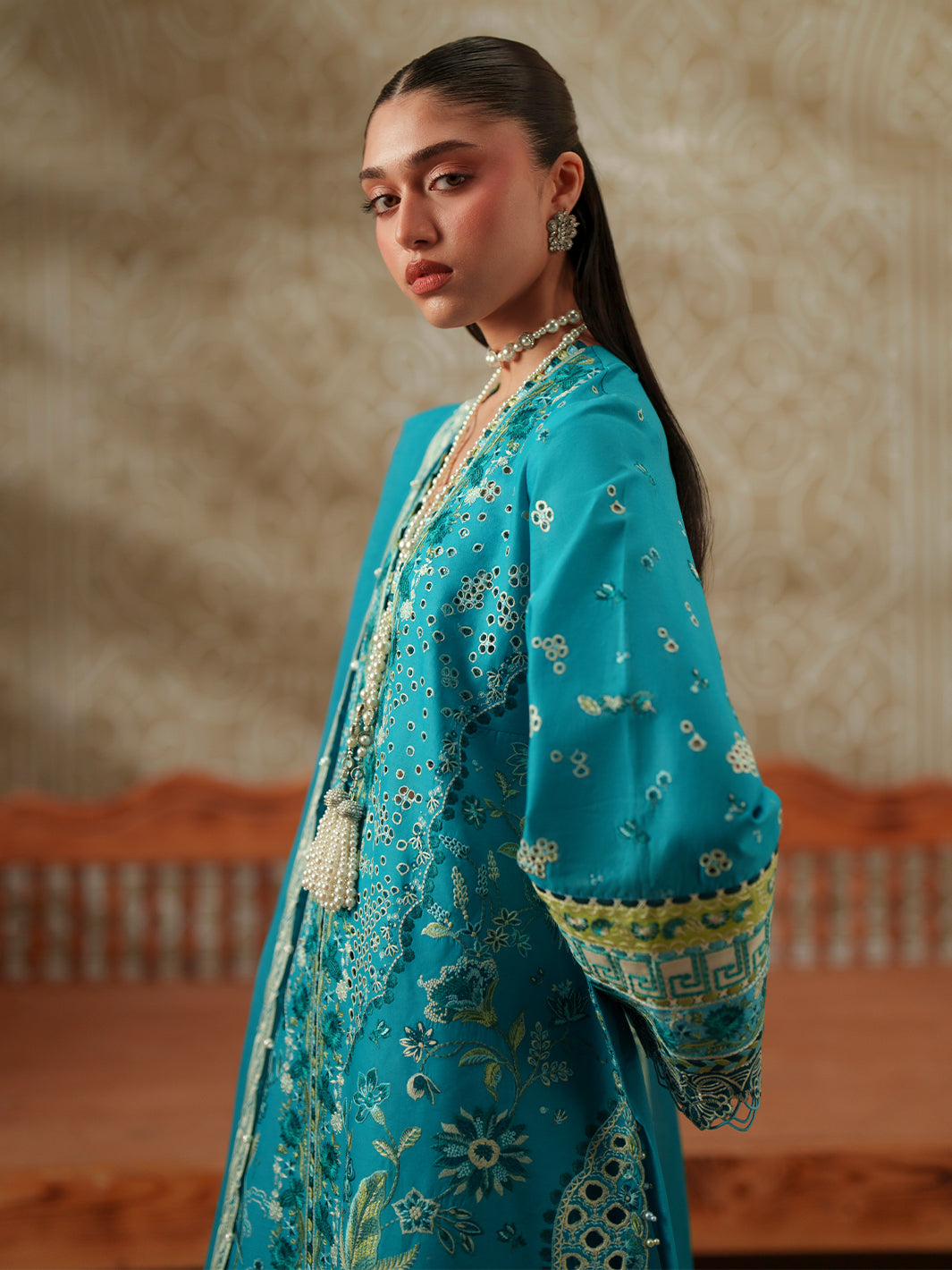 Bin Ilyas | Mashriq Luxury Lawn 26 | D-116-B by Bin Ilyas - Designer Dress  - Type : Ladies Clothes - Available at Libayah - 100% Original 