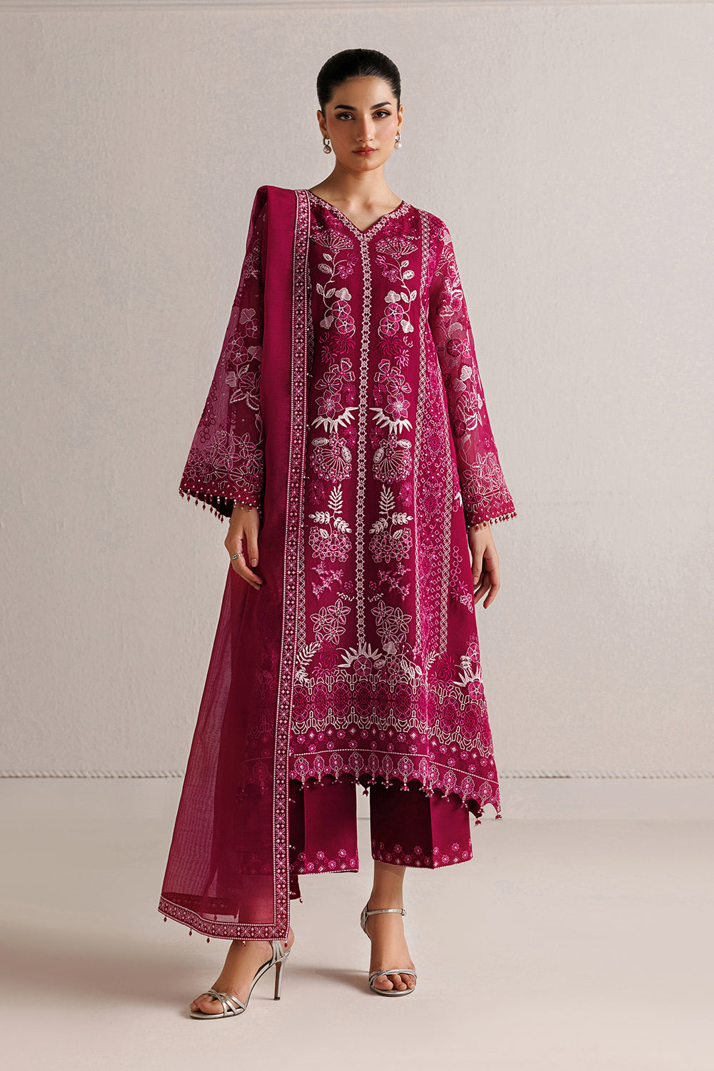Baroque | Formals Collection | EMBROIDERED COTTON NET UF-4511 by Baroque - Designer Dress  - Type : Ladies Clothes - Available at Libayah - 100% Original 