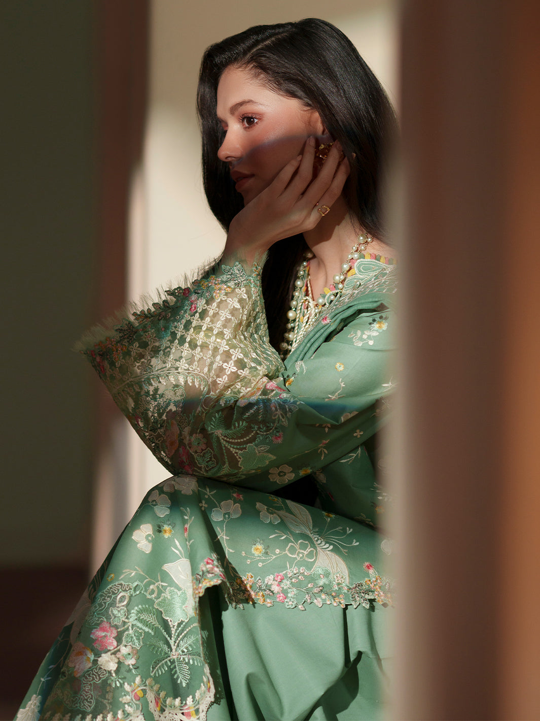 Bin Ilyas | Mashriq Luxury Lawn 26 | D-117-A by Bin Ilyas - Designer Dress  - Type : Ladies Clothes - Available at Libayah - 100% Original 