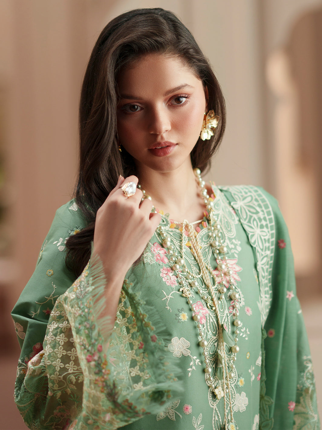 Bin Ilyas | Mashriq Luxury Lawn 26 | D-117-A by Bin Ilyas - Designer Dress  - Type : Ladies Clothes - Available at Libayah - 100% Original 