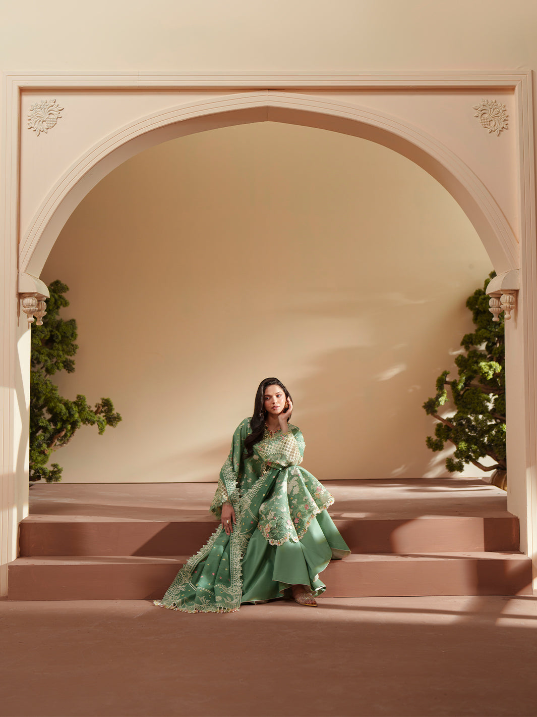 Bin Ilyas | Mashriq Luxury Lawn 26 | D-117-A by Bin Ilyas - Designer Dress  - Type : Ladies Clothes - Available at Libayah - 100% Original 