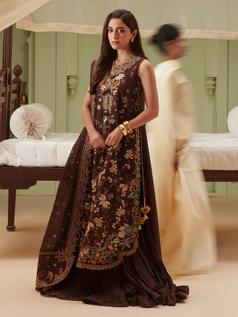 Bin Ilyas | Mashriq Luxury Lawn 26 | D-117-B by Bin Ilyas - Designer Dress  - Type : Ladies Clothes - Available at Libayah - 100% Original 
