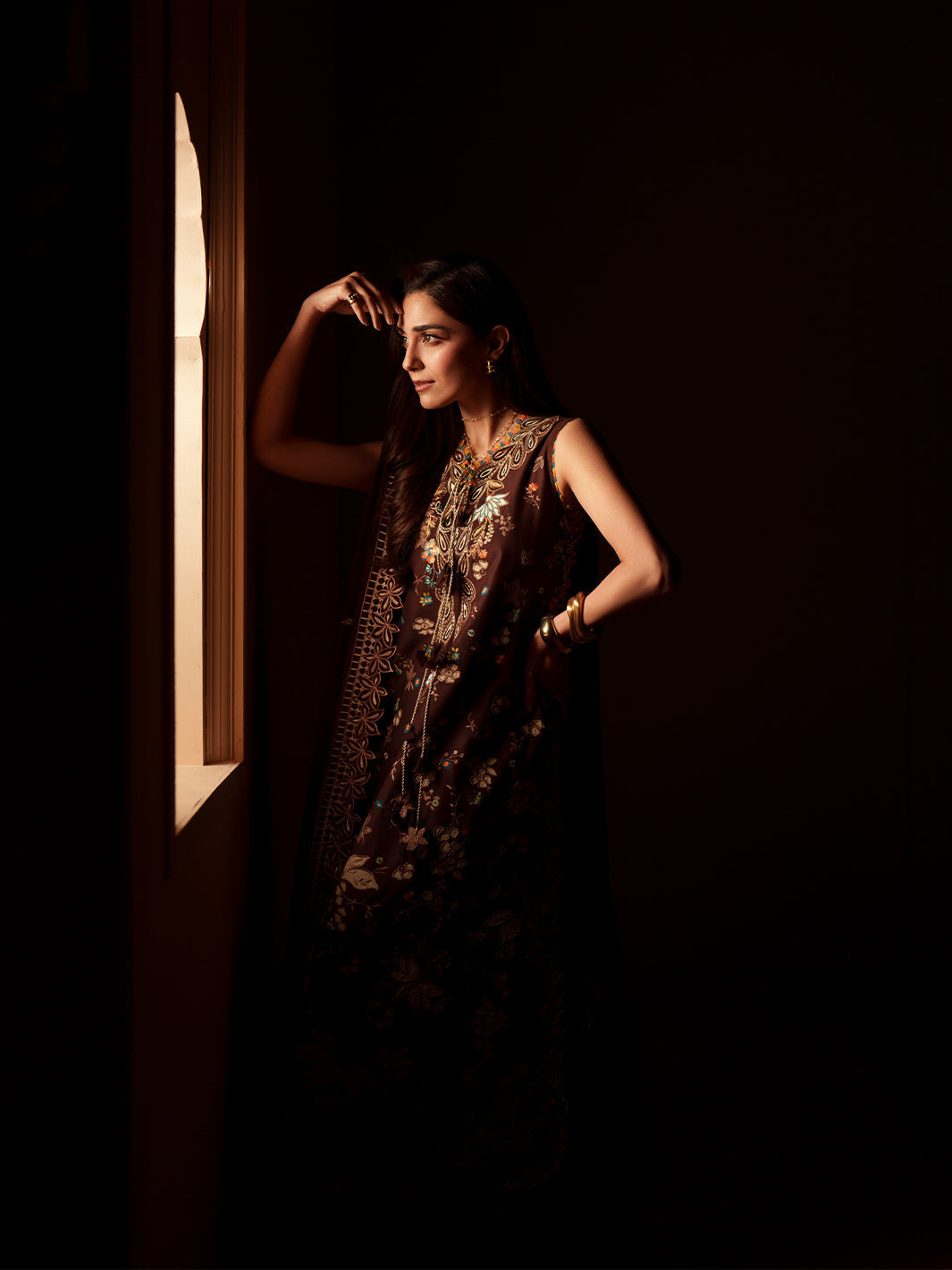 Bin Ilyas | Mashriq Luxury Lawn 26 | D-117-B by Bin Ilyas - Designer Dress  - Type : Ladies Clothes - Available at Libayah - 100% Original 
