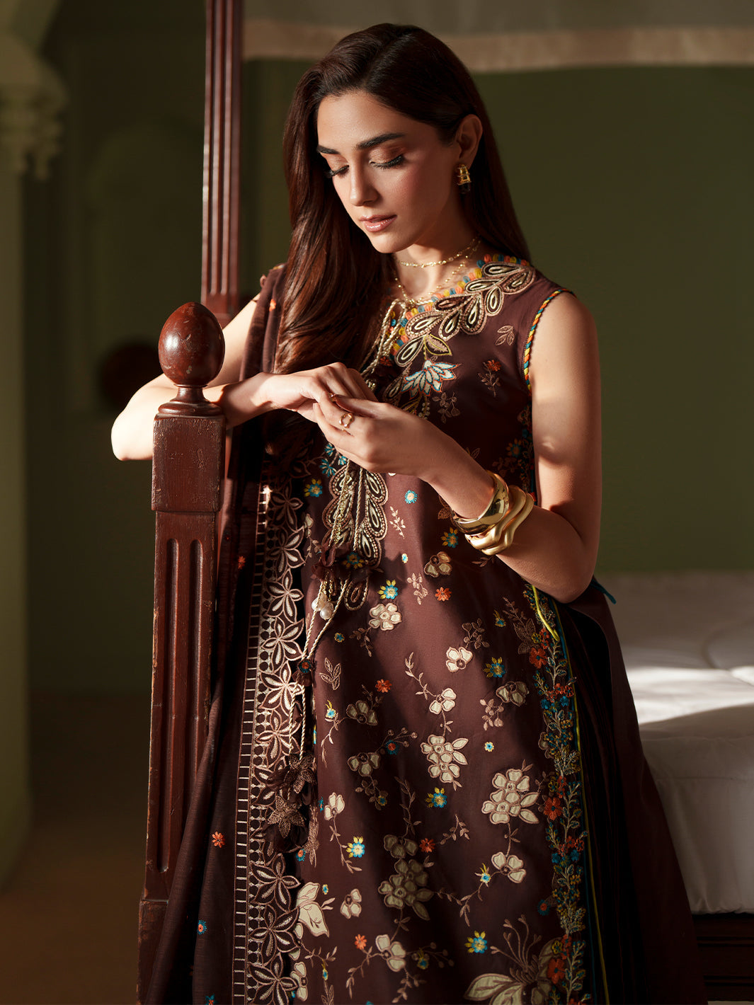 Bin Ilyas | Mashriq Luxury Lawn 26 | D-117-B by Bin Ilyas - Designer Dress  - Type : Ladies Clothes - Available at Libayah - 100% Original 