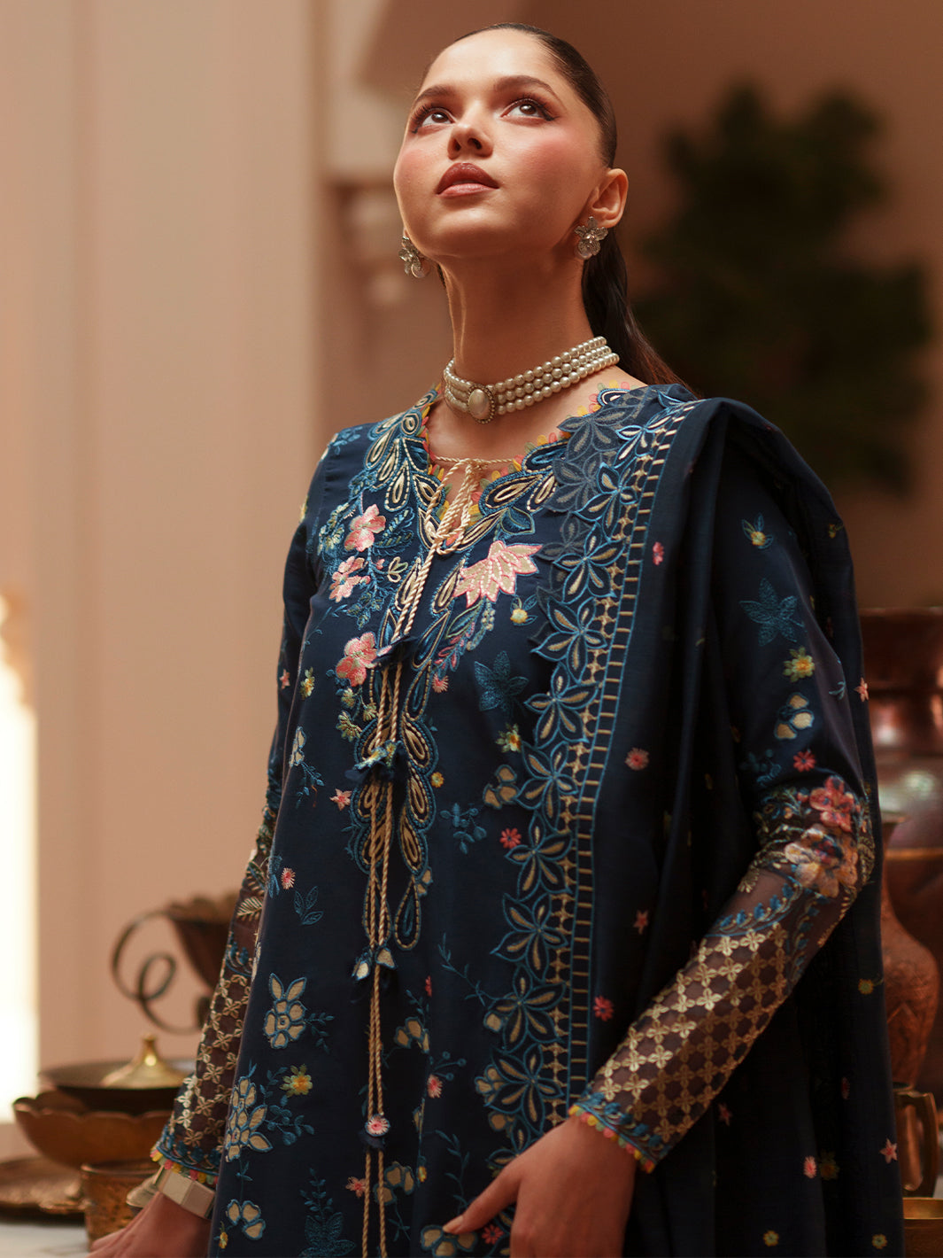 Bin Ilyas | Mashriq Luxury Lawn 26 | D-117-C by Bin Ilyas - Designer Dress  - Type : Ladies Clothes - Available at Libayah - 100% Original 