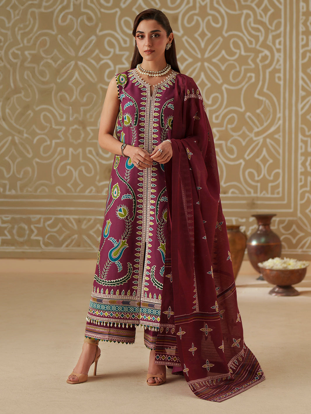 Bin Ilyas | Mashriq Luxury Lawn 26 | D-118-A by Bin Ilyas - Designer Dress  - Type : Ladies Clothes - Available at Libayah - 100% Original 