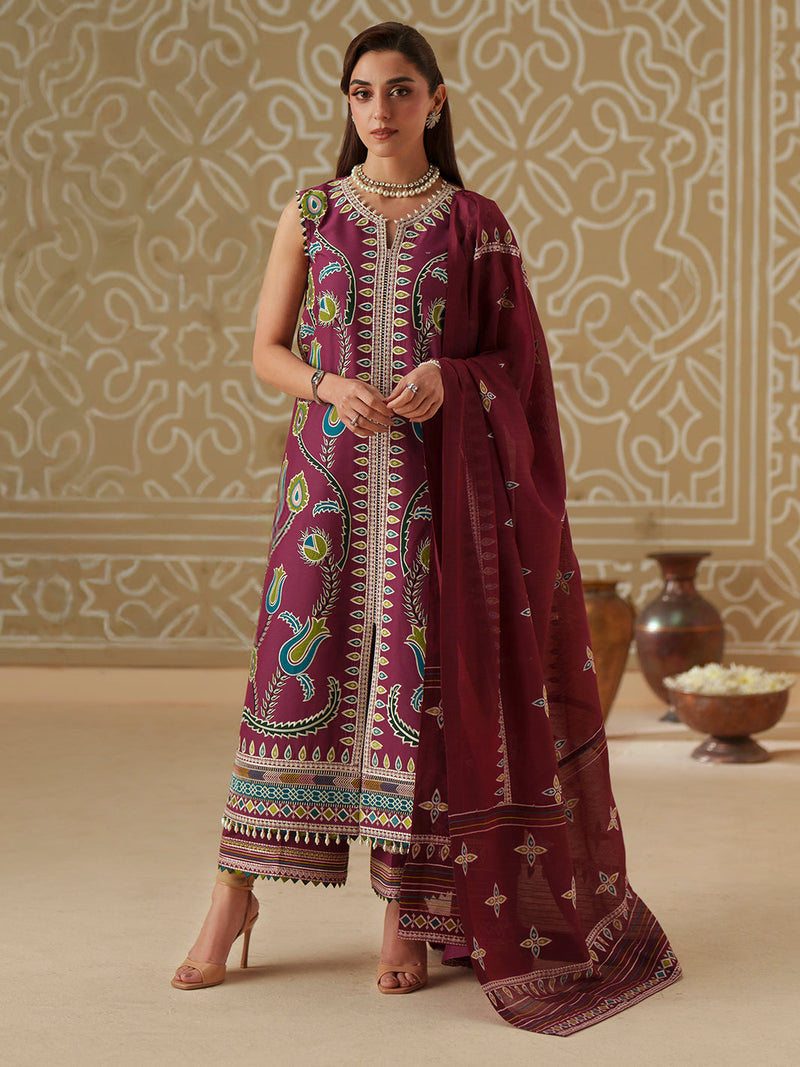 Bin Ilyas | Mashriq Luxury Lawn 26 | D-118-A by Bin Ilyas - Designer Dress  - Type : Ladies Clothes - Available at Libayah - 100% Original 