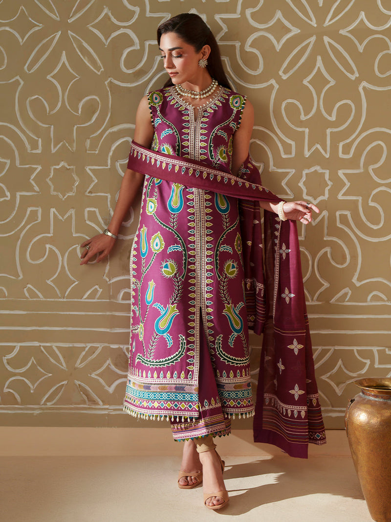 Bin Ilyas | Mashriq Luxury Lawn 26 | D-118-A by Bin Ilyas - Designer Dress  - Type : Ladies Clothes - Available at Libayah - 100% Original 