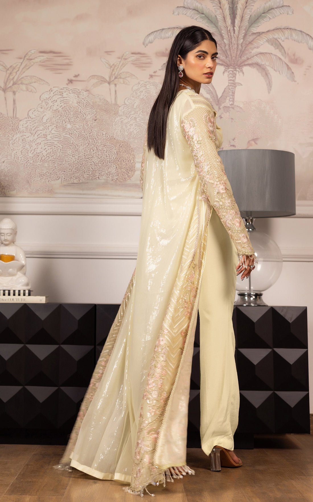 Threads and Motifs | Formal Dresses 25 | Net Embroidered Jacket With Embroidered Blouse by Threads and Motifs - Designer Dress  - Type : Ladies Clothes - Available at Libayah - 100% Original 