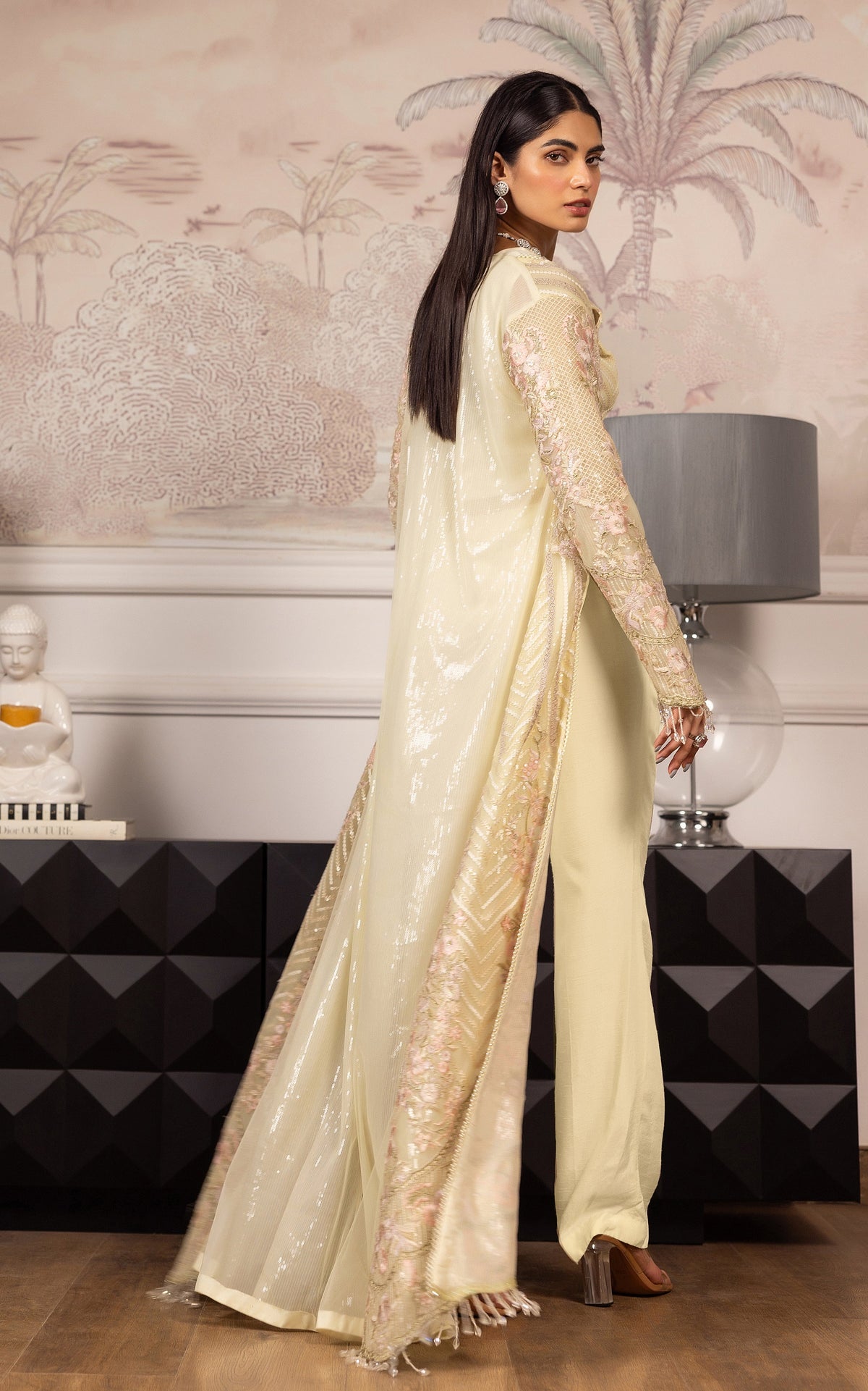 Threads and Motifs | Formal Dresses 25 | Net Embroidered Jacket With Embroidered Blouse by Threads and Motifs - Designer Dress  - Type : Ladies Clothes - Available at Libayah - 100% Original 