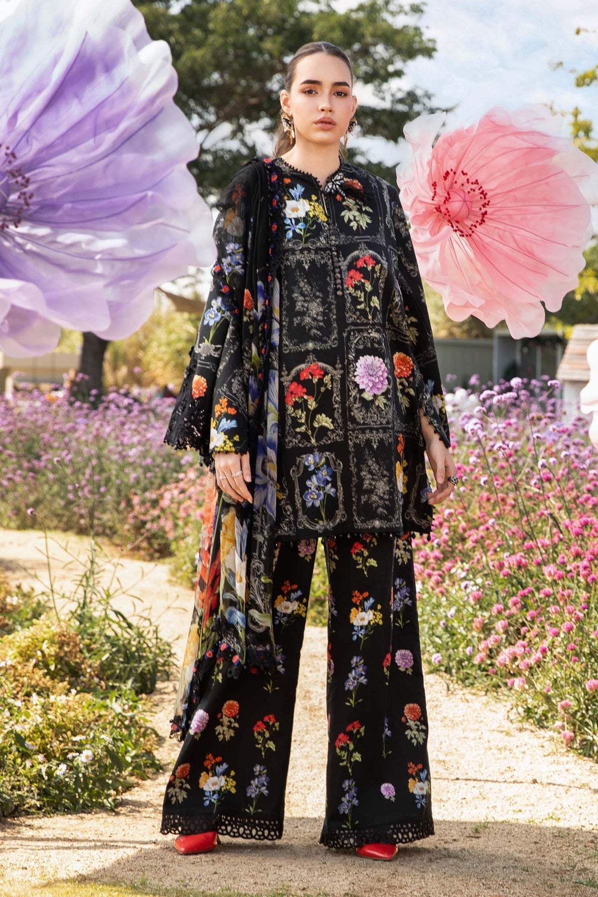 Maria B | M Prints 25 | MPT-2511-B by Maria B - Designer Dress - Type: Ladies Clothes - Available at Libayah - 100% Original