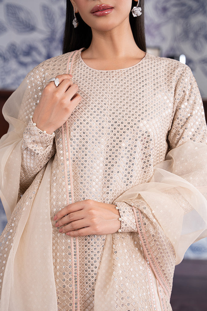 Cross Stitch | Luxury Pret | BISQUE SHELL by Cross Stitch - Designer Dress - Type: Luxury - Available at Libayah - 100% Original