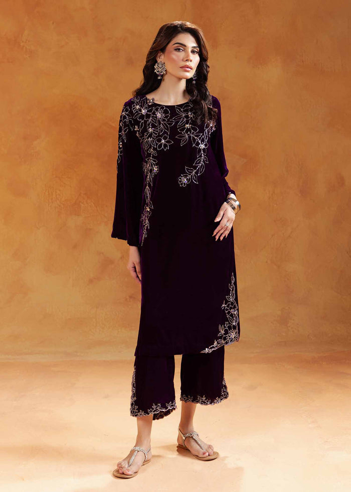 Jeem | The Velvet Edit | DUNE PURPLE by Jeem - Designer Dress - Type: Ladies Clothes - Available at Libayah - 100% Original