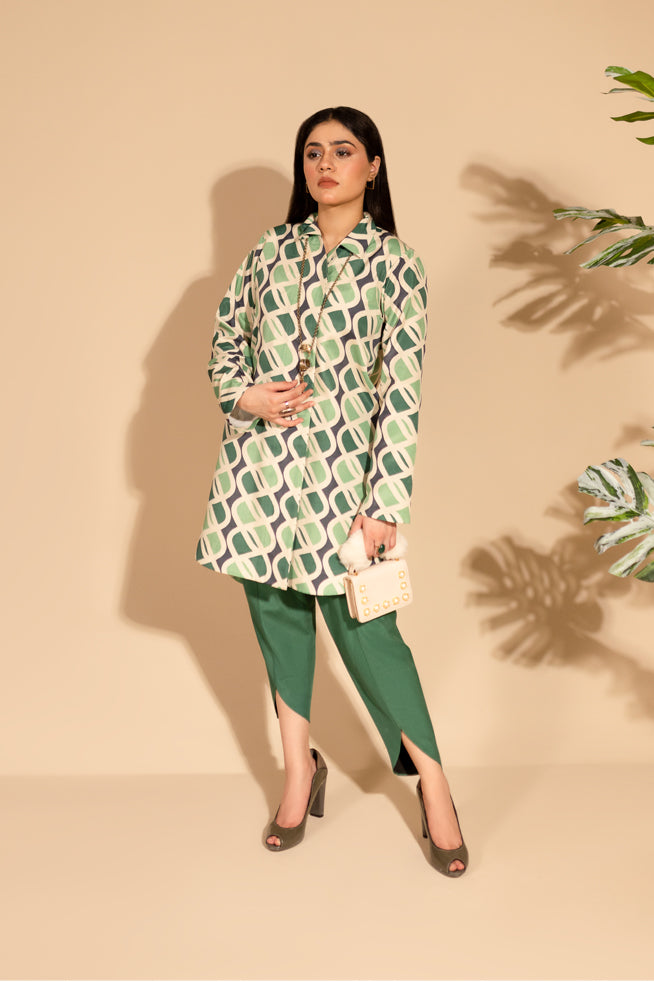 Fozia Khalid | Print Edit | Emeraude by Fozia Khalid - Designer Dress - Type: Casuals - Available at Libayah - 100% Original