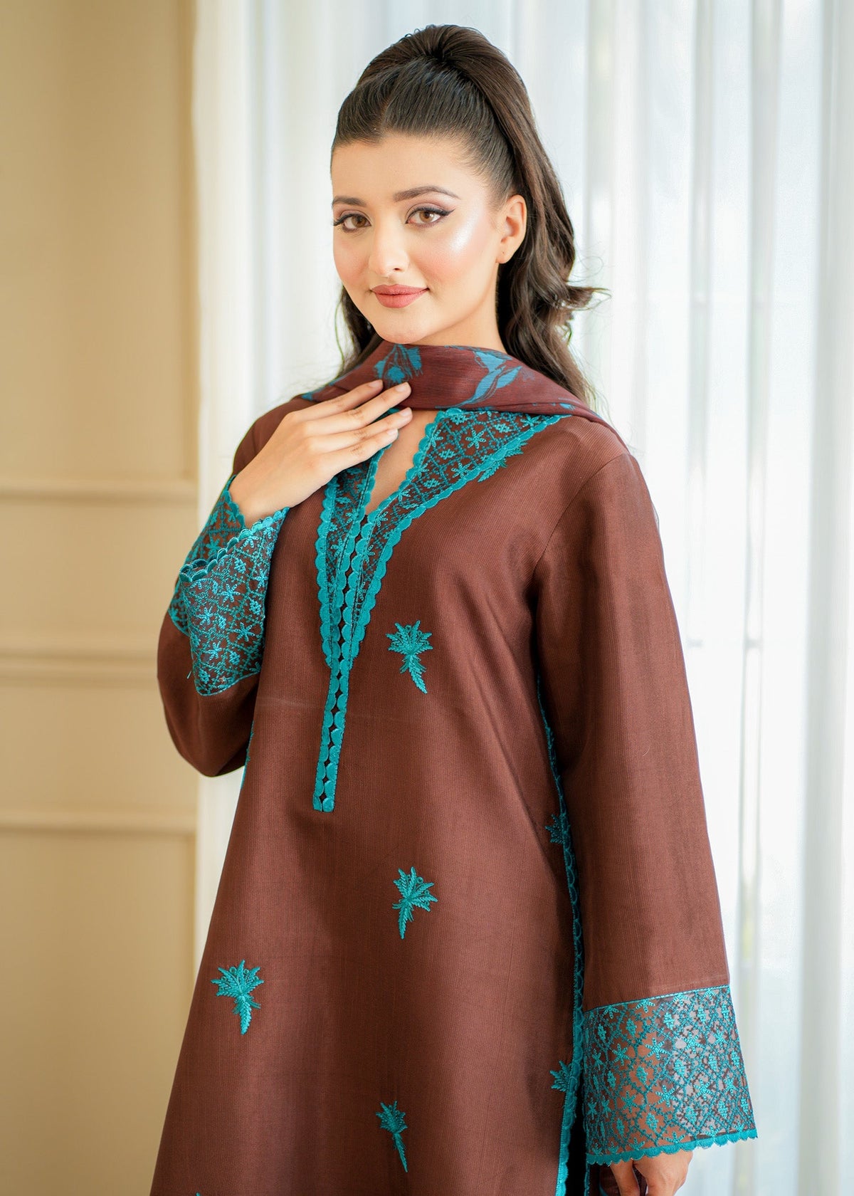 Fozia Khalid | Silk Spire | COCOA by Fozia Khalid - Designer Dress - Type: Ladies Clothes - Available at Libayah - 100% Original