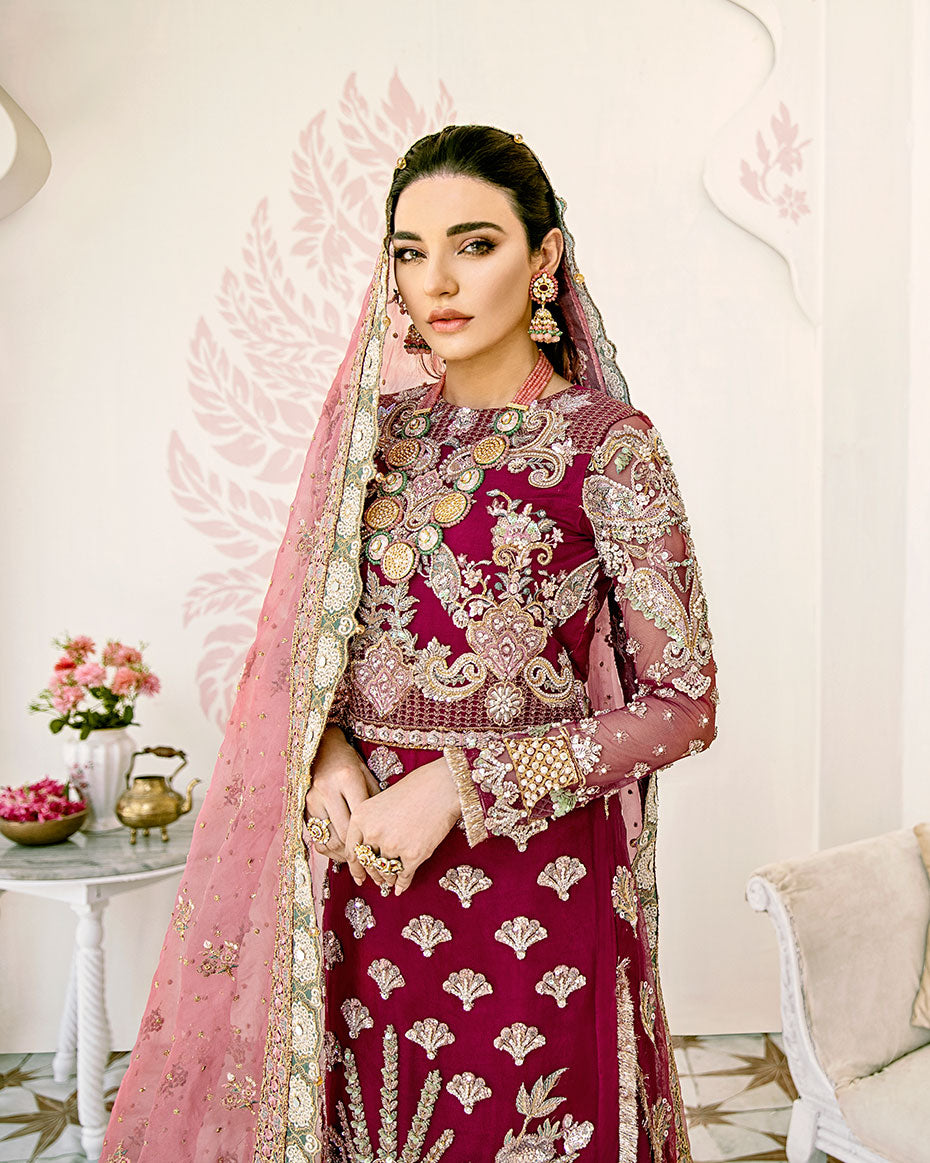 Gulaal | Wedding Formals | Pois Embroidered Net 3-Piece Suit WS-08 by Gulaal - Designer Dress - Type: Ladies Clothes - Available at Libayah - 100% Original