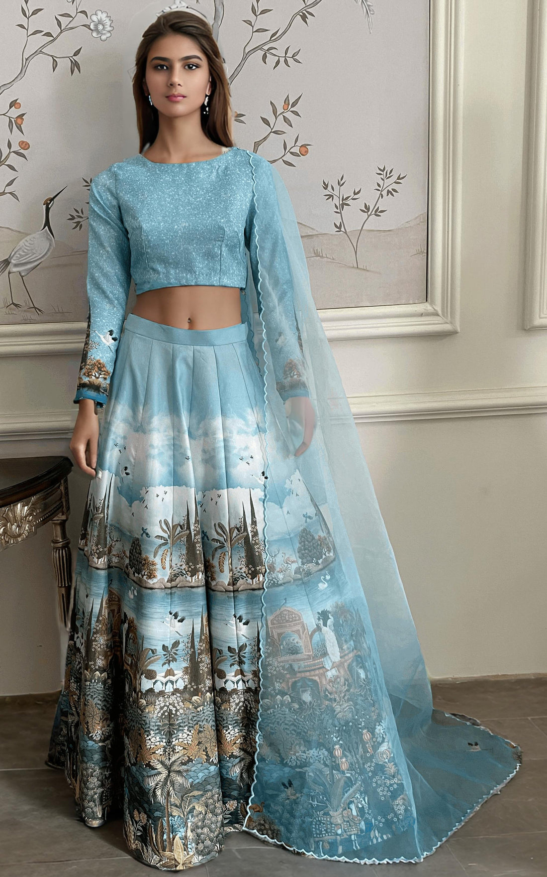 Threads and Motifs | Formal Dresses 25 | Printed Blouse With Printed Lehenga And Dupatta by Threads and Motifs - Designer Dress  - Type : Ladies Clothes - Available at Libayah - 100% Original 