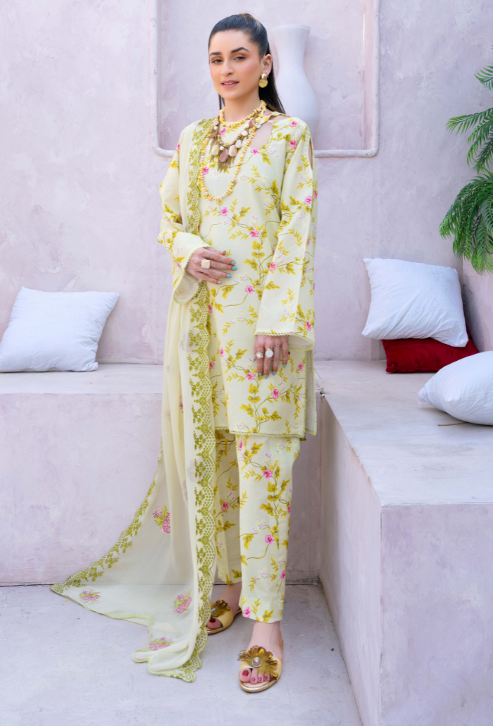 Humdum | Gardenia Lawn 24 | PLG 3 - D07 by HumDum - Designer Dress - Type: Ladies Clothes - Available at Libayah - 100% Original