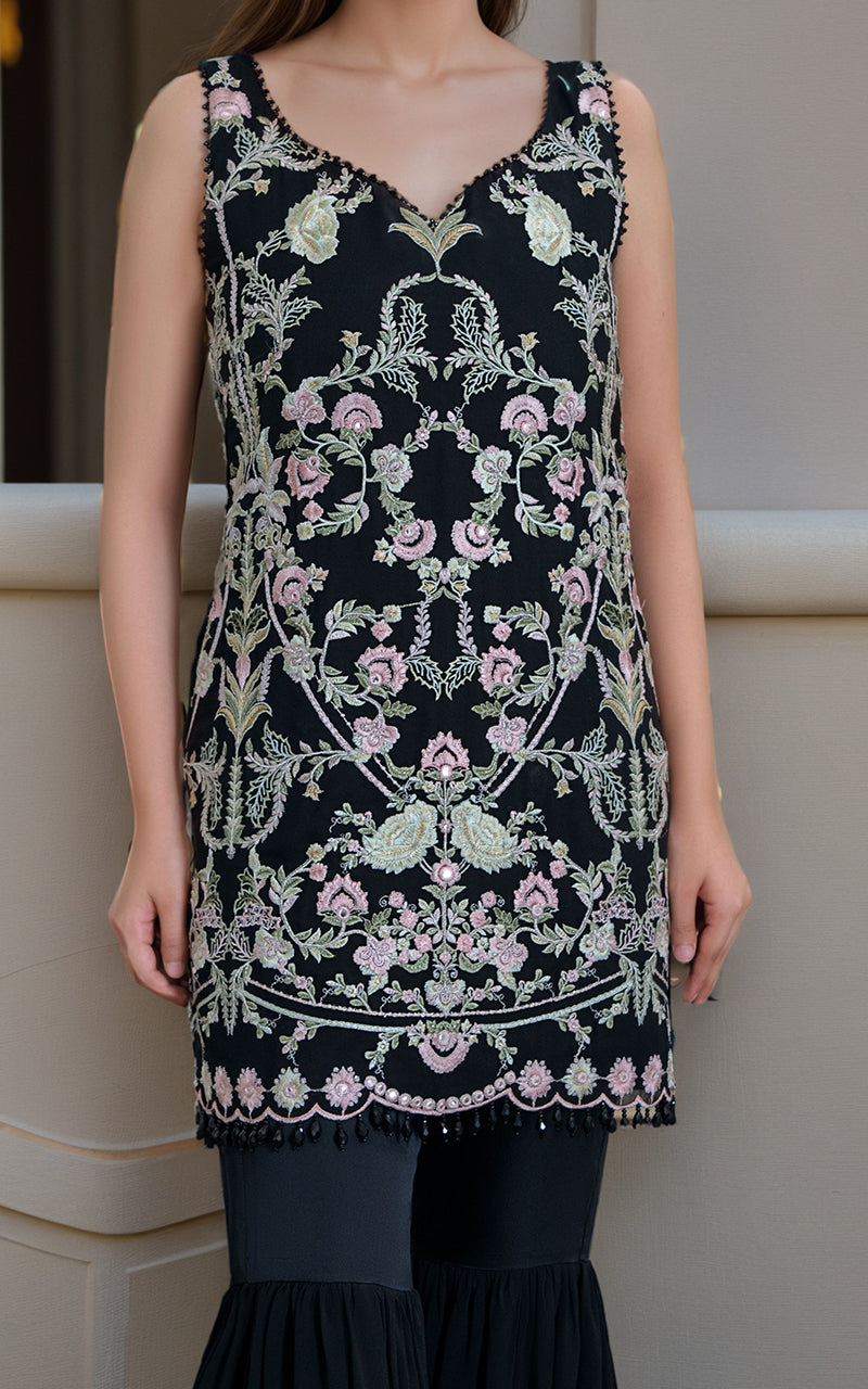 Threads and Motifs | Formal Dresses 25 | Chiffon Embroidered Shirt by Threads and Motifs - Designer Dress  - Type : Ladies Clothes - Available at Libayah - 100% Original 