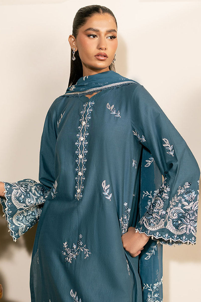 Cross Stitch | Mahiri Lawn 25 | TEAL SERENITY by Cross Stitch - Designer Dress - Type: Ladies Clothes - Available at Libayah - 100% Original