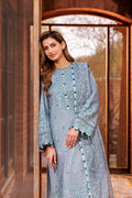 Farasha | Dastoor Embroidered Lawn SS24 | BERYL GREY by Farasha - Designer Dress - Type: Ladies Clothes - Available at Libayah - 100% Original