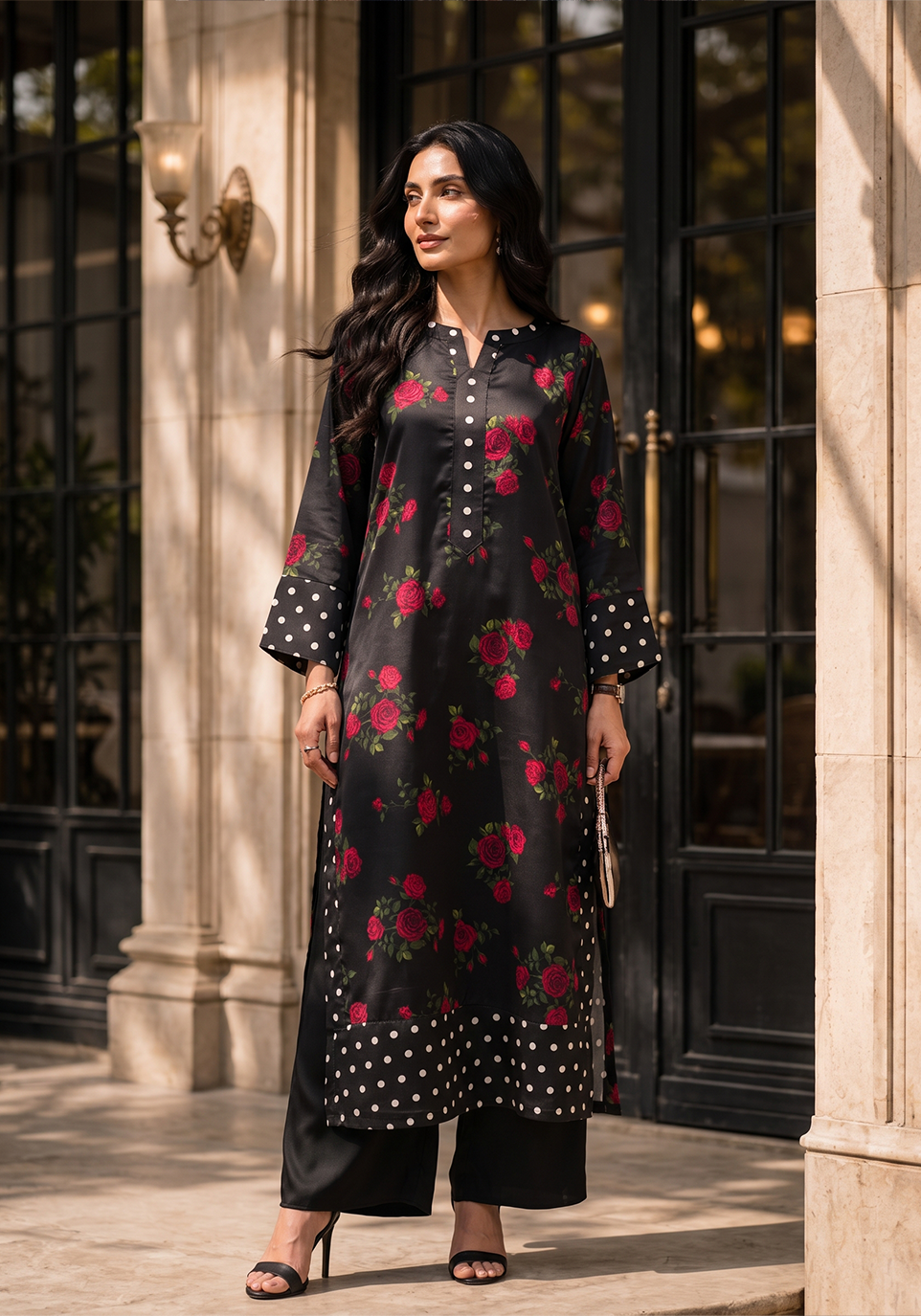 Zarqash | Silk Edit 26 | Rose Noir by Zarqash - Designer Dress  - Type : Ladies Clothes - Available at Libayah - 100% Original 