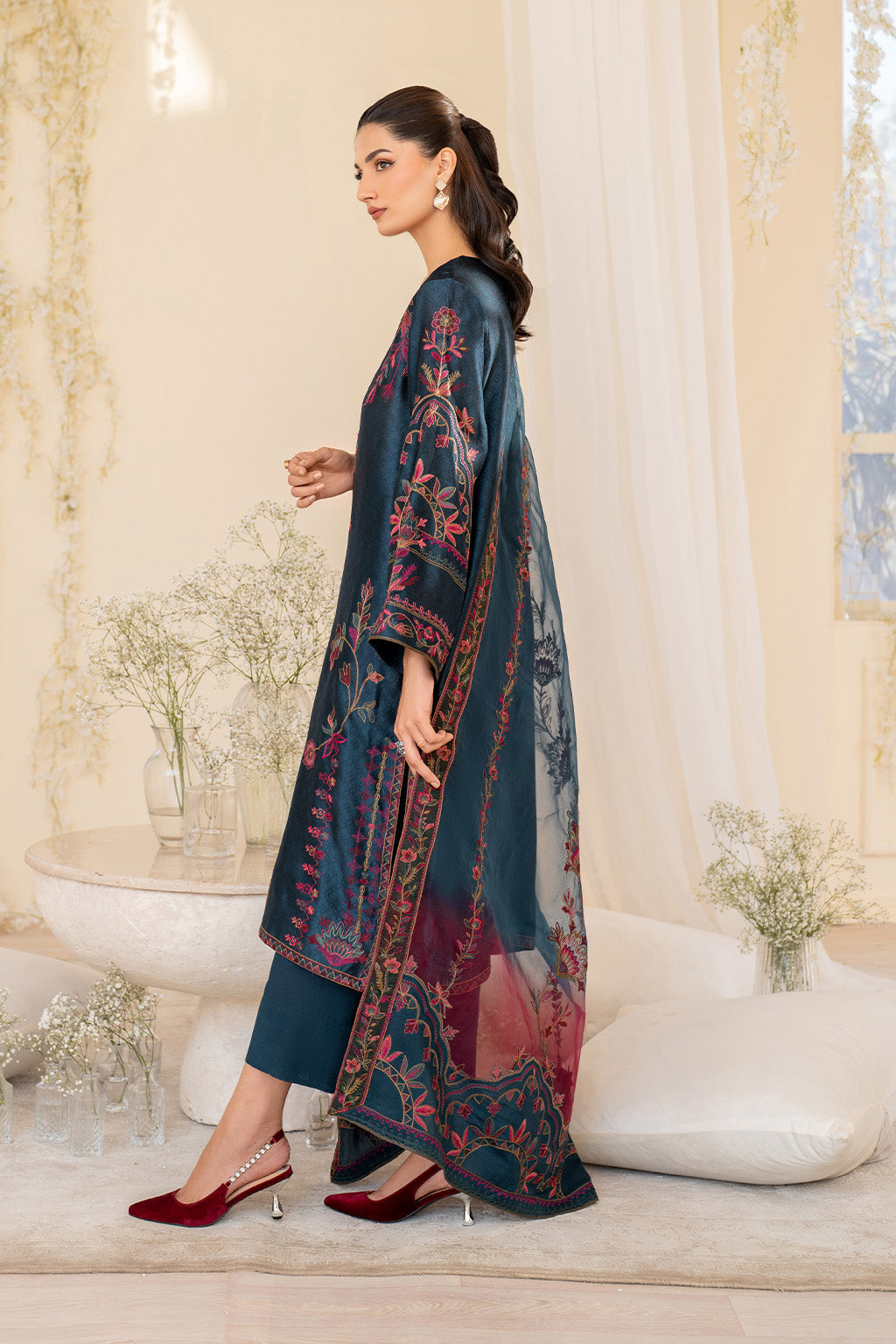 Iznik | Festive Formal | UE-379 Embroidered Pure silk by Iznik - Designer Dress  - Type : Ladies Clothes - Available at Libayah - 100% Original 