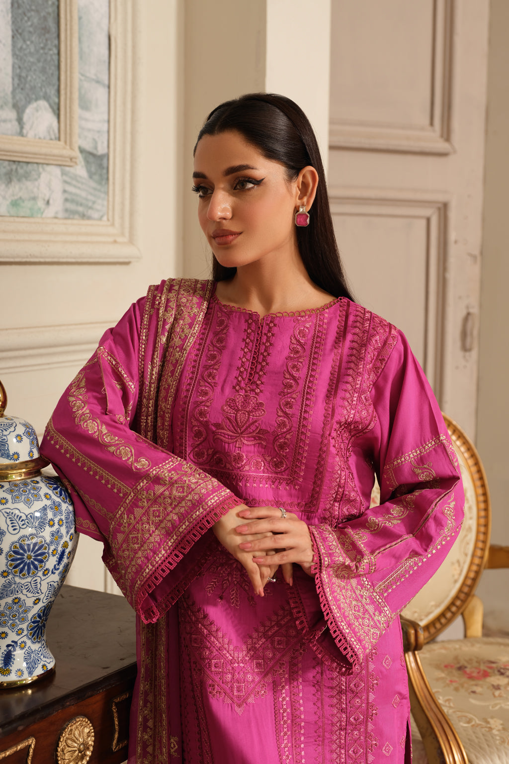 Johra | Silsila Embroidered Viscose | JH-255-SIL by Johra - Designer Dress - Type: Luxury - Available at Libayah - 100% Original