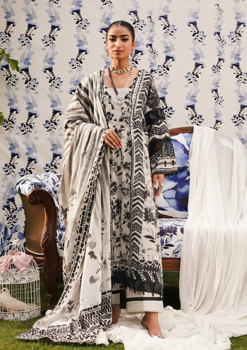 Elaf Premium | Printed Collection 24 | EEP-07B - Black Blossom by Elaf Premium - Designer Dress - Type: Ladies Clothes - Available at Libayah - 100% Original