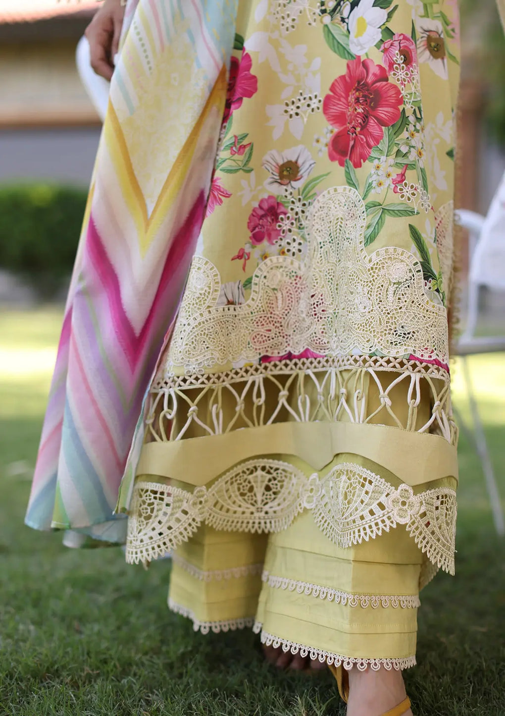 Elaf Premium | Prints Chikankari 24 | 06A SUNSHINE BOUQUET by Elaf Premium - Designer Dress - Type: Ladies Clothes - Available at Libayah - 100% Original