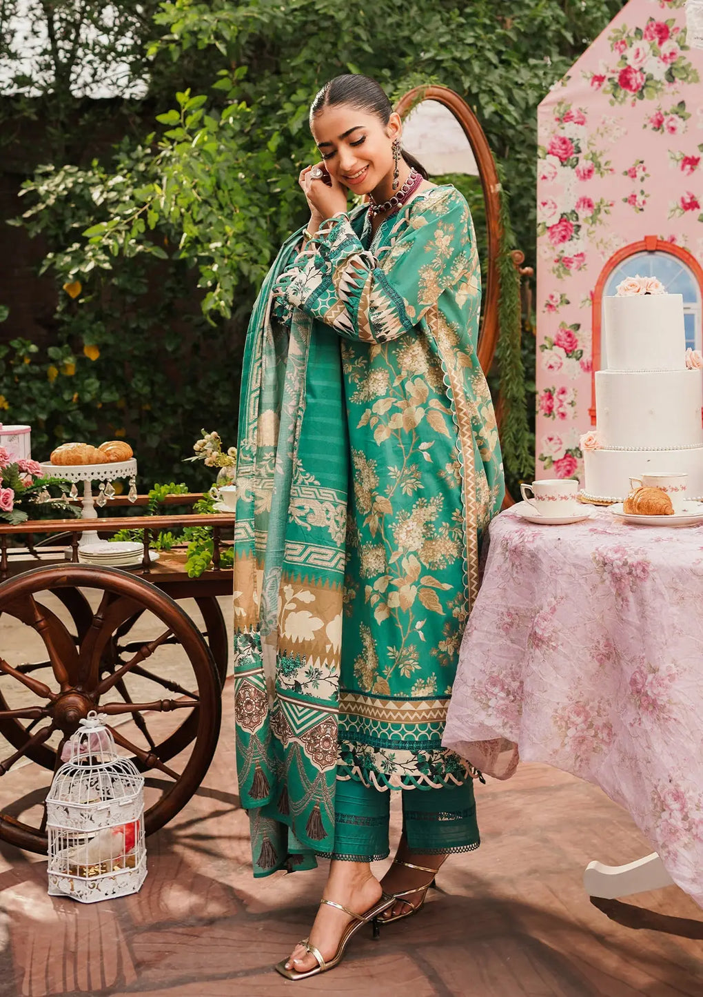 Elaf Premium | Printed Collection 24 | EEP-04B - Chic Teal by Elaf Premium - Designer Dress - Type: Ladies Clothes - Available at Libayah - 100% Original