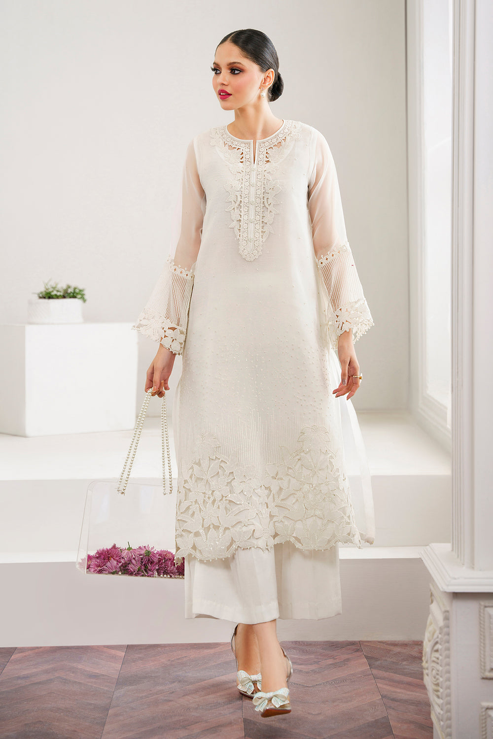 Baroque | Formals Collection | EMBROIDERED ORGANZA UF-526 by Baroque - Designer Dress  - Type : Ladies Clothes - Available at Libayah - 100% Original 