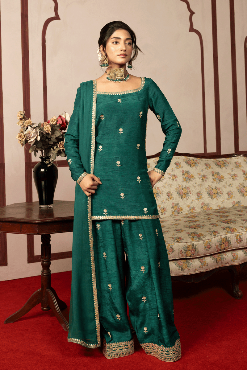 Erum Khan | Intezar e Eid | Firoza - Designer Dress - Type : Ladies Clothes - Available at Libayah - 100% Original