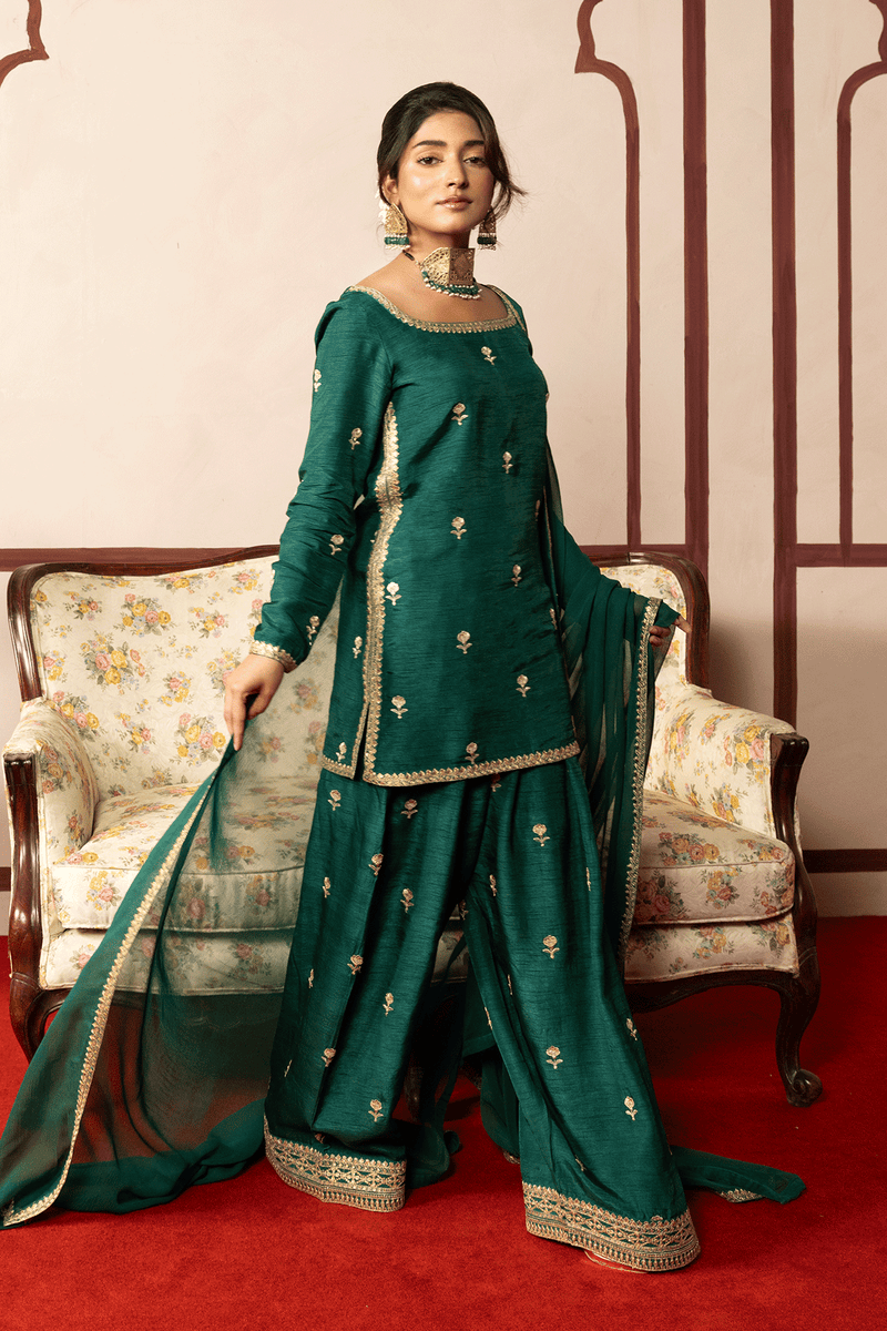 Erum Khan | Intezar e Eid | Firoza - Designer Dress - Type : Ladies Clothes - Available at Libayah - 100% Original