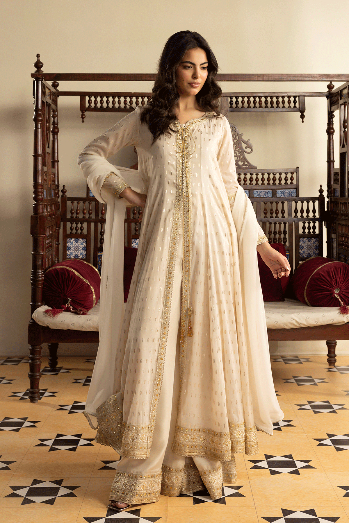 Erum Khan | Intezar e Eid | Aangan - Designer Dress - Type : Ladies Clothes - Available at Libayah - 100% Original