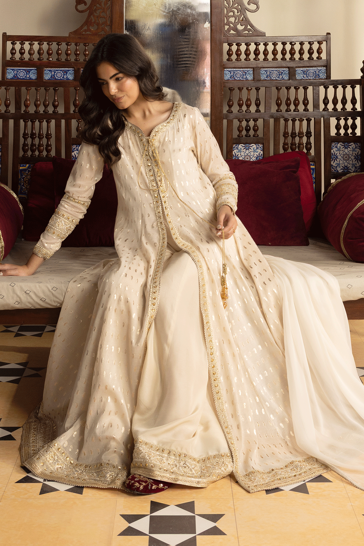 Erum Khan | Intezar e Eid | Aangan - Designer Dress - Type : Ladies Clothes - Available at Libayah - 100% Original