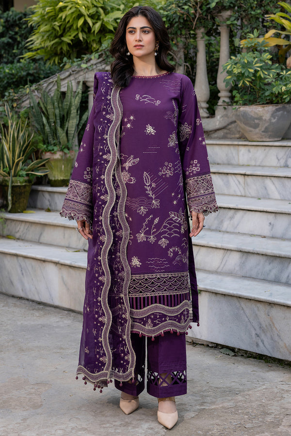Farasha | Summer Weaves Embroidered Lawn | Raven Plum by Farasha - Designer Dress - Type: Ladies Clothes - Available at Libayah - 100% Original