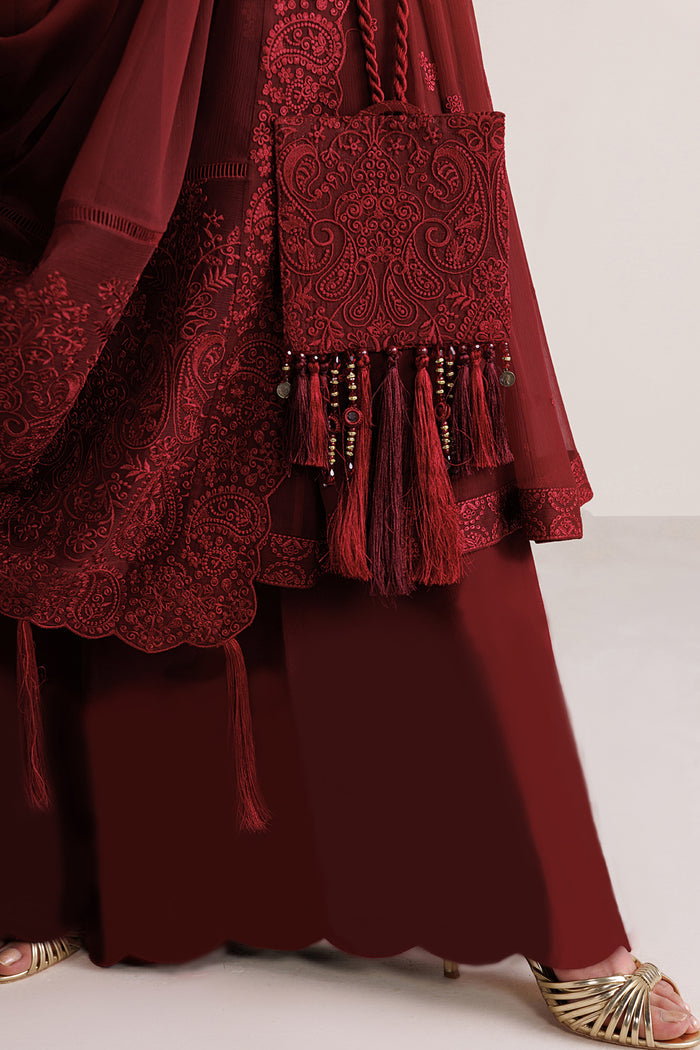 Farasha | Chiffon Essentials 26 | Merlot Satin by Farasha - Designer Dress  - Type : Ladies Clothes - Available at Libayah - 100% Original 