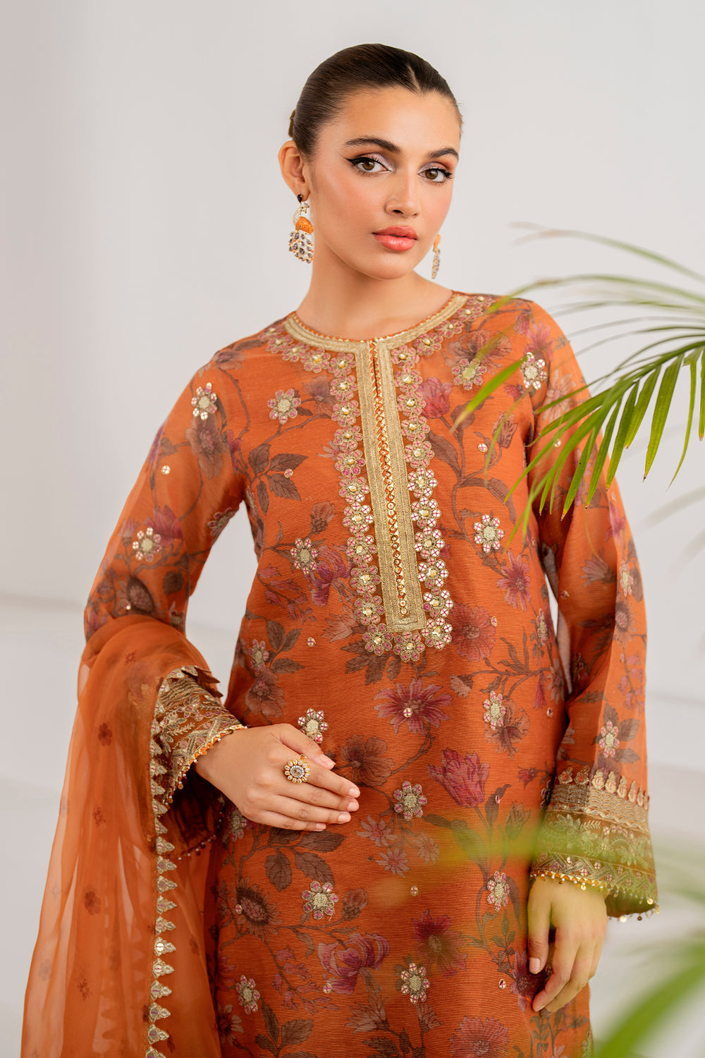 Baroque | Formals Collection | EMBROIDERED COTTON NET UF-701 by Baroque - Designer Dress  - Type : Ladies Clothes - Available at Libayah - 100% Original 