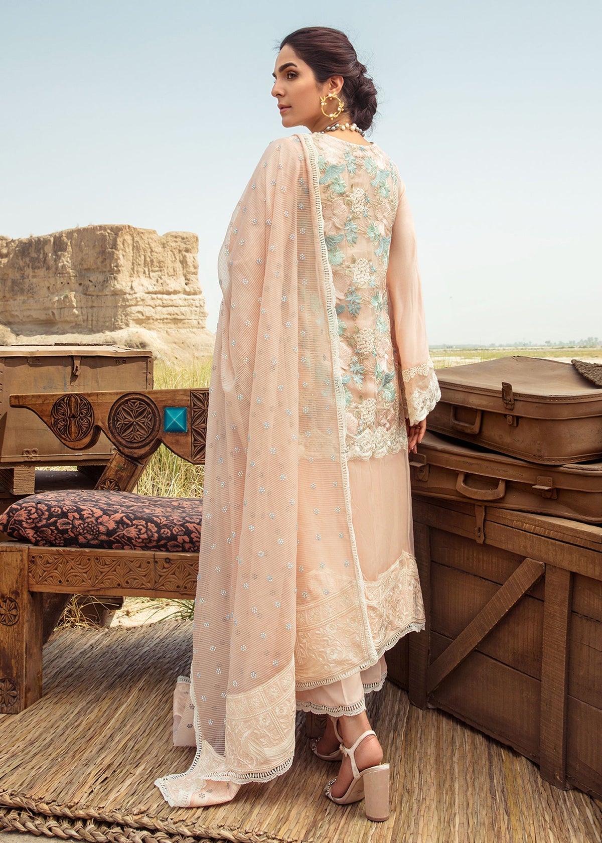 Saira Shakira | Luxury Pret | Peach Sandstone by Saira Shakira - Designer Dress  - Type : Ladies Clothes - Available at Libayah - 100% Original 