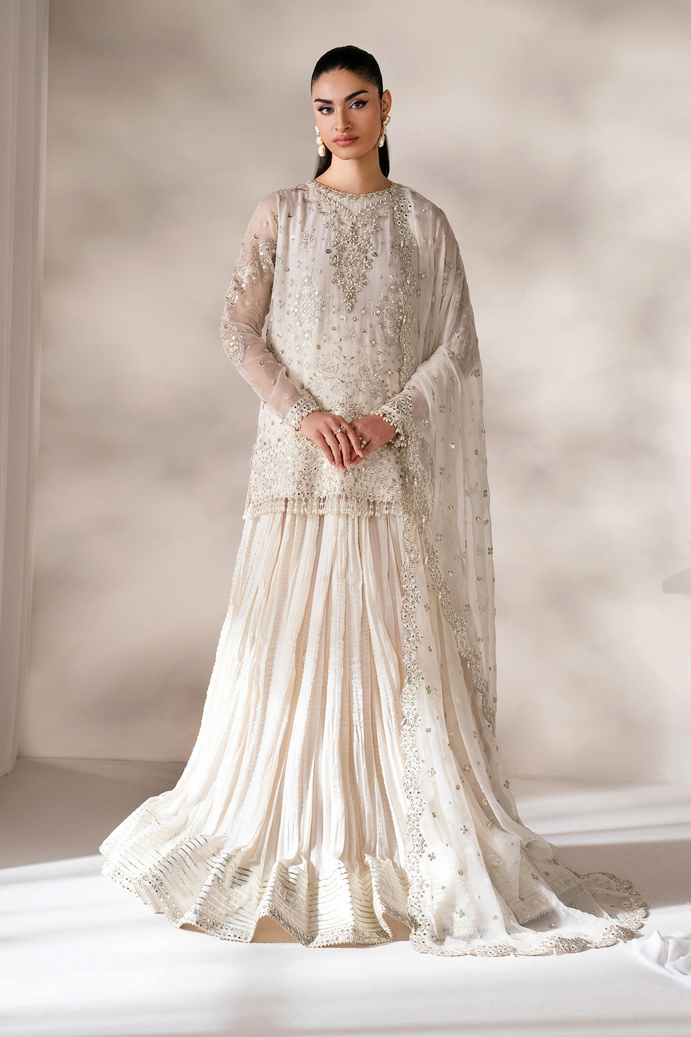 Baroque | Formals Collection | EMBROIDERED CHIFFON UF-4140 by Baroque - Designer Dress  - Type : Ladies Clothes - Available at Libayah - 100% Original 