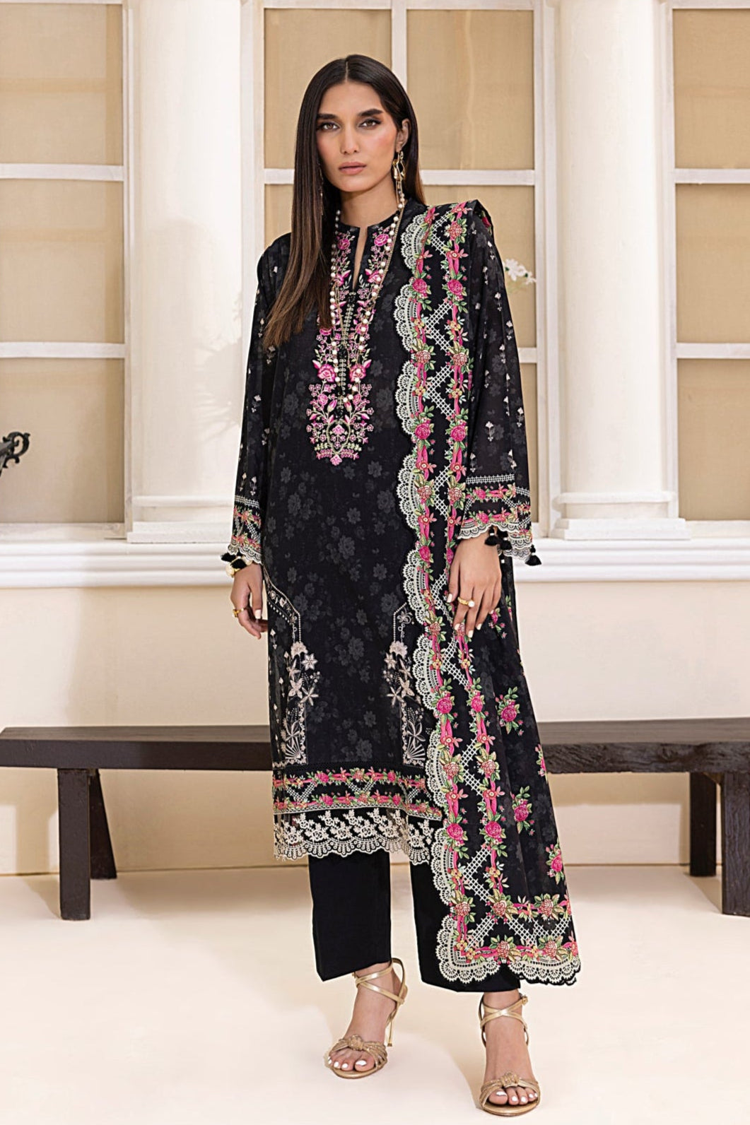 LSM | Embroidered and Printed Lawn | LG-MM-0220 by LSM - Designer Dress - Type: Ladies Clothes - Available at Libayah - 100% Original