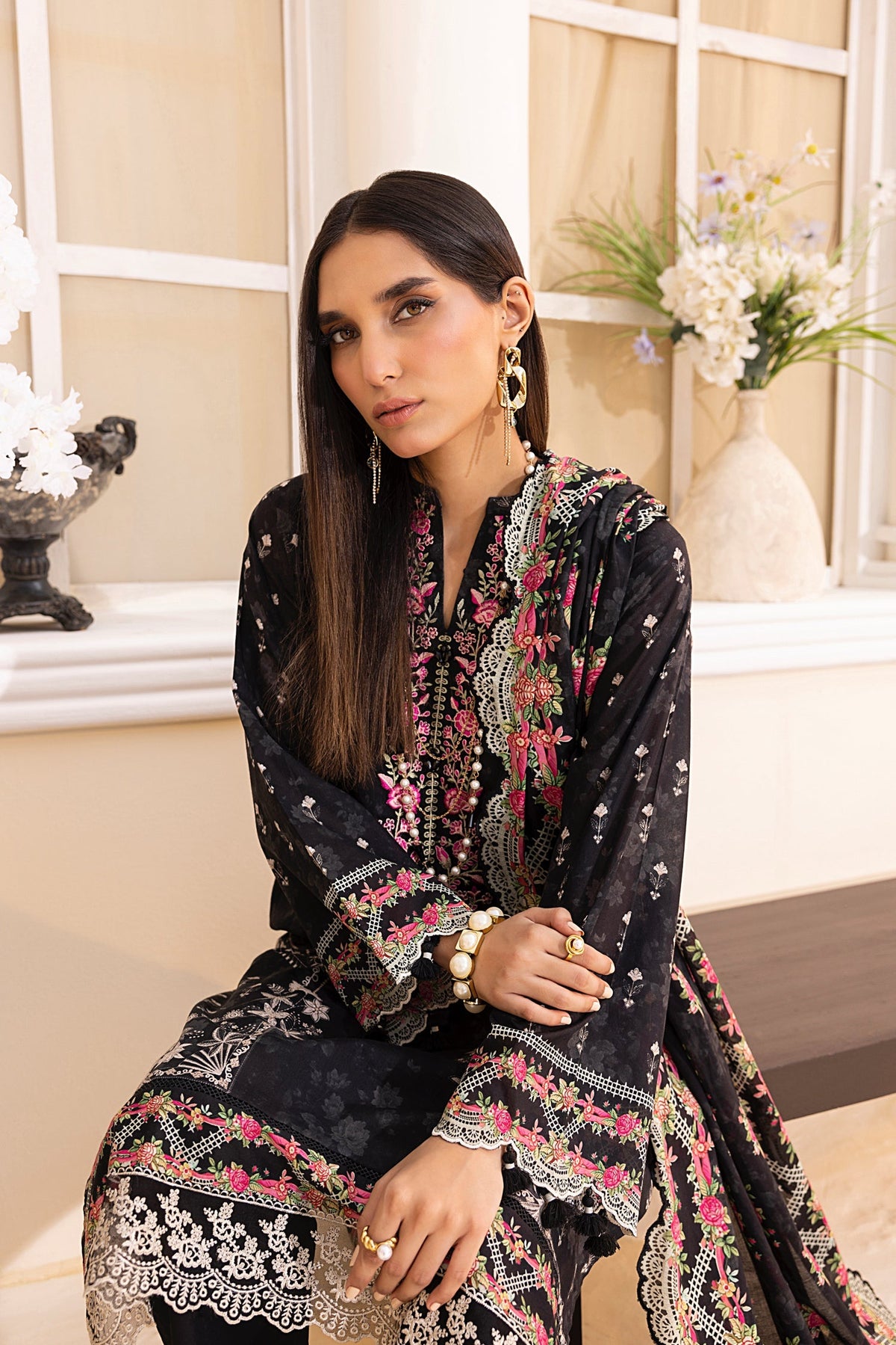 LSM | Embroidered and Printed Lawn | LG-MM-0220 by LSM - Designer Dress - Type: Ladies Clothes - Available at Libayah - 100% Original
