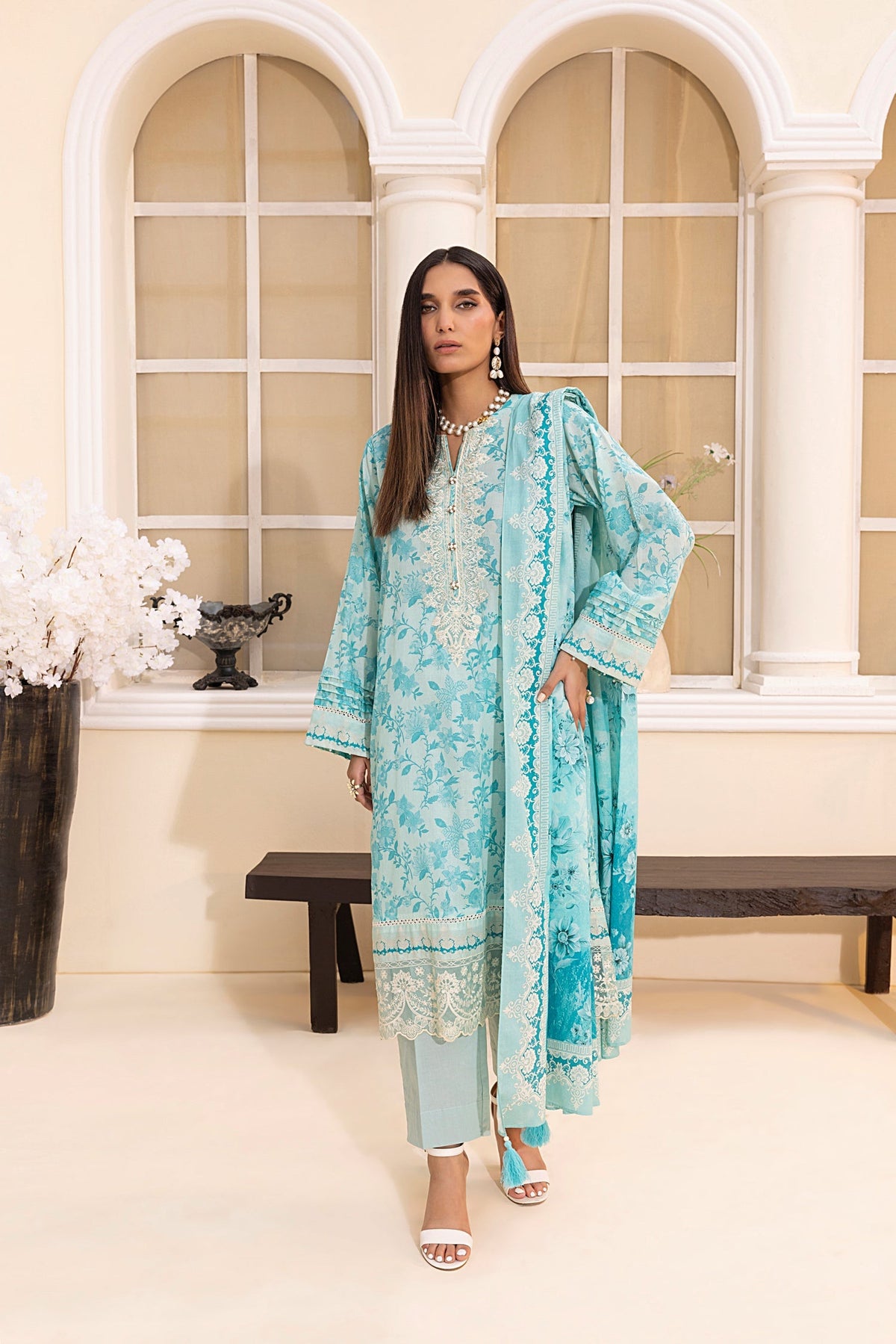 LSM | Embroidered and Printed Lawn | LG-MM-0221 by LSM - Designer Dress - Type: Ladies Clothes - Available at Libayah - 100% Original